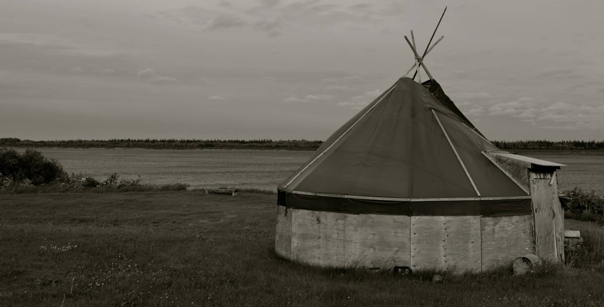 Aboriginal yurt by a river Aboriginal yurt by a river